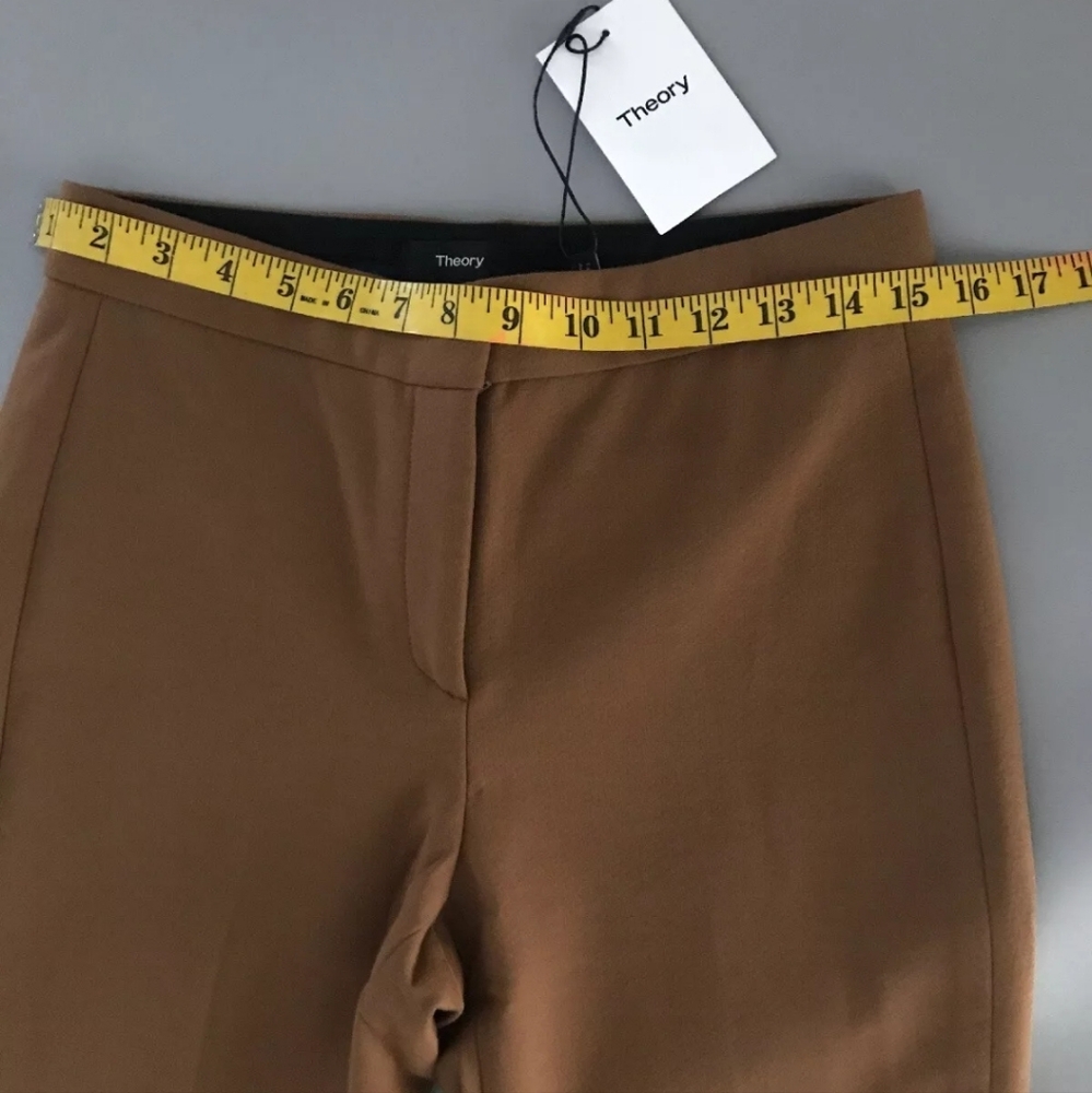 Theory Erstina Pionner Cropped Vicuna Brown Pants Size 0 $295 NWT - Picture 5 of 9